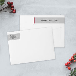 Minimal Elegante Weihnachten Grau Rote Rücksendead