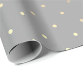 Minimal elegante Weihnachten Tiny Gold Polka Dots Geschenkpapier (Rolleneckpunkt)