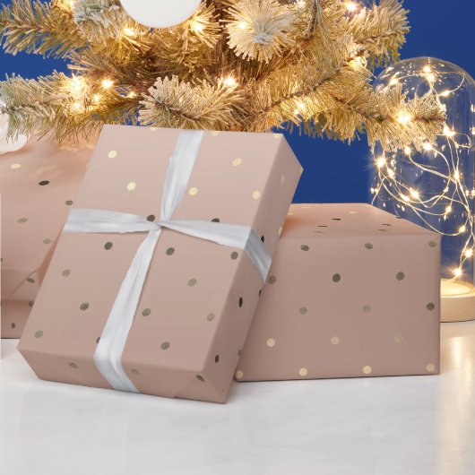 Minimal elegante Weihnachten Tiny Gold Polka Dots Geschenkpapier (Feiertage)