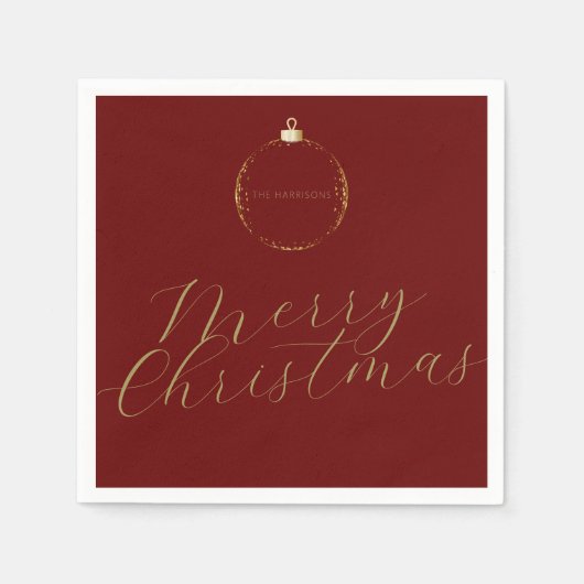 Minimal Elegante Weihnachts Bauble Imitate Serviette (Vorderseite)