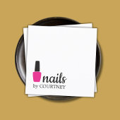 Minimal elegante weiße rosa Nägel Quadratische Visitenkarte