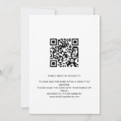 Minimal elegante White QR Code Klassische Hochzeit Einladung (Rückseite)
