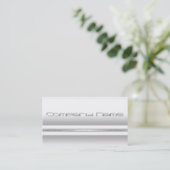 Minimal Elegante White Satin Business Card Visitenkarte (Stehend Vorderseite)