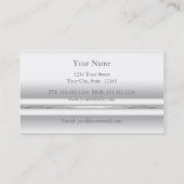 Minimal Elegante White Satin Business Card Visitenkarte (Rückseite)
