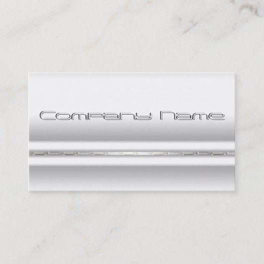 Minimal Elegante White Satin Business Card Visitenkarte (Vorderseite)