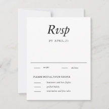 Minimal elegante White Wedding RSVP Karte