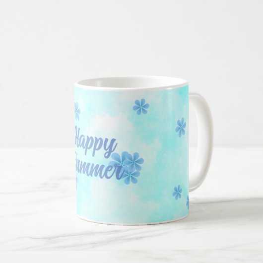 Minimal eleganter Bestfriendeblauer Monogramm Kaffeetasse (VorderseiteRechts)