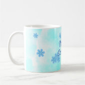 Minimal eleganter Bestfriendeblauer Monogramm Kaffeetasse (Links)