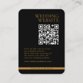 Minimal Eleganter Black & Copper QR Code Hochzeit Begleitkarte (Vorderseite)