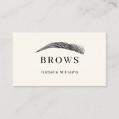 Minimal, eleganter Eyebrow-Salon QR-Code Visitenkarte (Vorderseite)