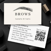 Minimal, eleganter Eyebrow-Salon QR-Code Visitenkarte