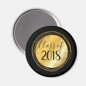 Minimal eleganter Gold und schwarzer moderner Absc Magnet (Vorderseite/Rückseite)
