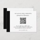Minimal Eleganter moderner QR Code Hochzeit RSVP Karte (Vorne/Hinten)