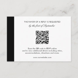 Minimal Eleganter moderner QR Code Hochzeit RSVP Karte