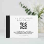 Minimal Eleganter moderner QR Code Hochzeit RSVP Karte (Stehend Vorderseite)