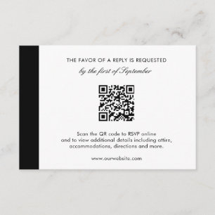 Minimal Eleganter moderner QR Code Hochzeit RSVP Karte