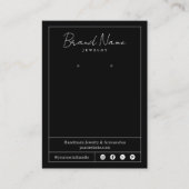 Minimal Eleganter Schmuck Earring Display Card Sch Visitenkarte (Vorderseite)