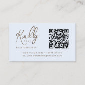 Minimal Eleganter Script QR Code Light Blue Wed UA Begleitkarte (Vorderseite)