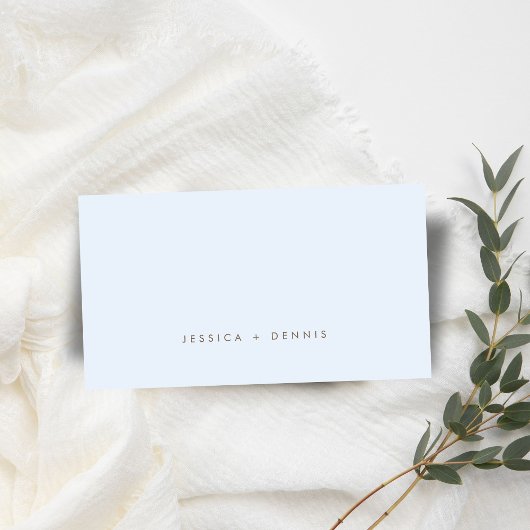 Minimal Eleganter Script QR Code Light Blue Wed UA Begleitkarte