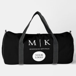 Minimal & elegantes Black & White Logo-Geschäft Duffle Bag