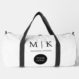 Minimal & elegantes Black & White Logo-Geschäft Duffle Bag