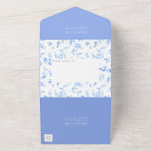 Minimal elegantes, blau gestrichenes Porzellan All In One Einladung (Außenbereich)