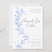 Minimal elegantes, blau gestrichenes Porzellan Einladung (Vorderseite)