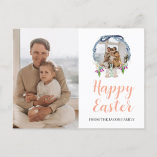 Minimal elegantes Foto der Floral Oaster Familie Feiertagspostkarte