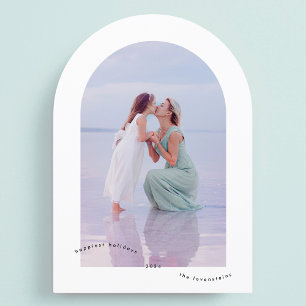 Minimal Elegantes Foto Glücklichste Arch Weihnacht Einladung