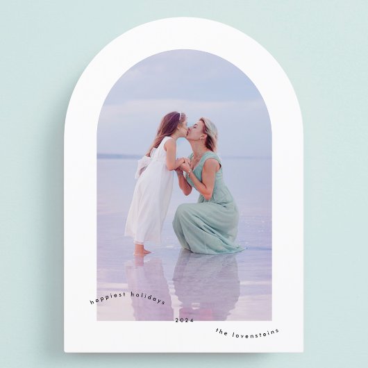 Minimal Elegantes Foto Glücklichste Arch Weihnacht Einladung