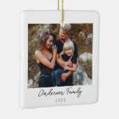 Minimal Elegantes Foto Weihnachten Keramikornament (Rechts)