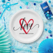 Minimal Elegantes Herz Pappteller (Party)