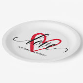 Minimal Elegantes Herz Pappteller (Schrägansicht)