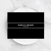 Minimal Elegantes Schwarz/Weiß-Berufliches Skript Visitenkarte