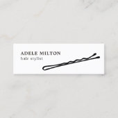 Minimal Elegantes Schwarz-weißes Button Mini Visitenkarte (Vorderseite)