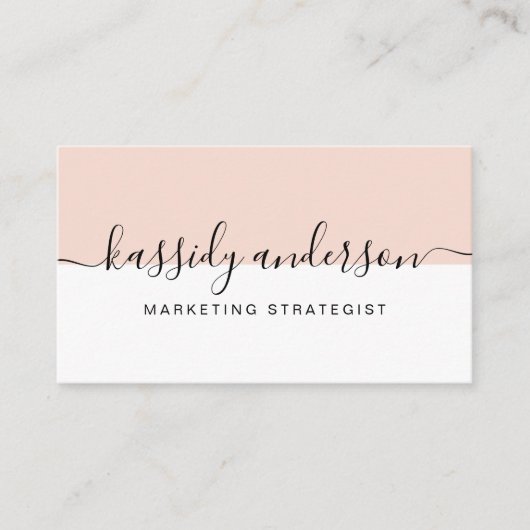Minimal elegantes Script-Business-Logo Visitenkarte (Vorderseite)