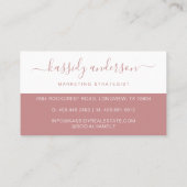 Minimal elegantes Script-Business-Logo Visitenkarte (Rückseite)