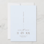 Minimal Elegantes Script Light Blue Save the Date Einladung (Vorderseite)