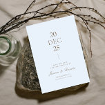 Minimal Elegantes Script Light Blue Save the Date Einladung<br><div class="desc">Save the Date im Stil mit Diese moderne, Minimalistische und elegante Script Light Blue Card Diese atemberaubende Save the Date Karte verfügt über einen hellblauen Hintergrund, der es der schönen Schrift-Typografie ermöglicht, die mittlere Bühne zu übernehmen. Die minimalistische Ästhetik schafft einen zeitlosen und raffinierten Look, perfekt für eine moderne Hochzeit....</div>