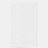 Minimal elegantes Script Transparente Hochzeit Wil Acrylschild (Winkel)