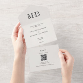 Minimal Elopement All-in-One Wedding Invitation All In One Einladung
