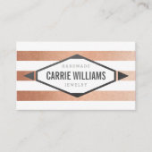 MINIMAL EMBLEM gestreiftes, einfaches Stamm-Rose-G Visitenkarte (Vorderseite)