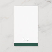 Minimal Emerald Green Modern QR Code Hochzeit Begleitkarte (Rückseite)