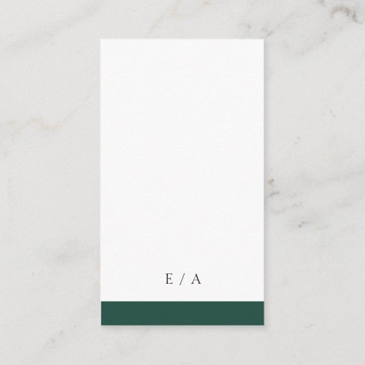 Minimal Emerald Green Modern QR Code Hochzeit Begleitkarte (Rückseite)