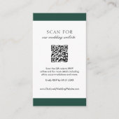 Minimal Emerald Green Modern QR Code Hochzeit Begleitkarte (Vorderseite)