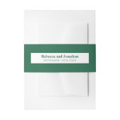 Minimal Emerald Green Wedding Einladungsbanderole (Vorderseite Beispiel)