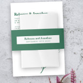 Minimal Emerald Green Wedding Einladungsbanderole
