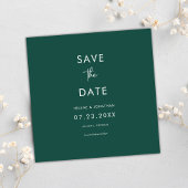 Minimal Emerald Green Wedding Save The Date