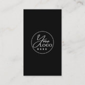 Minimal empfindliches QR-Logo für schwarzes Foto Visitenkarte (Rückseite)