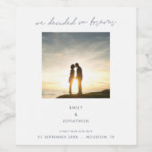 Minimal entschieden für ewig Ihr Foto Skript Weinetikett (Einzelnes Label)